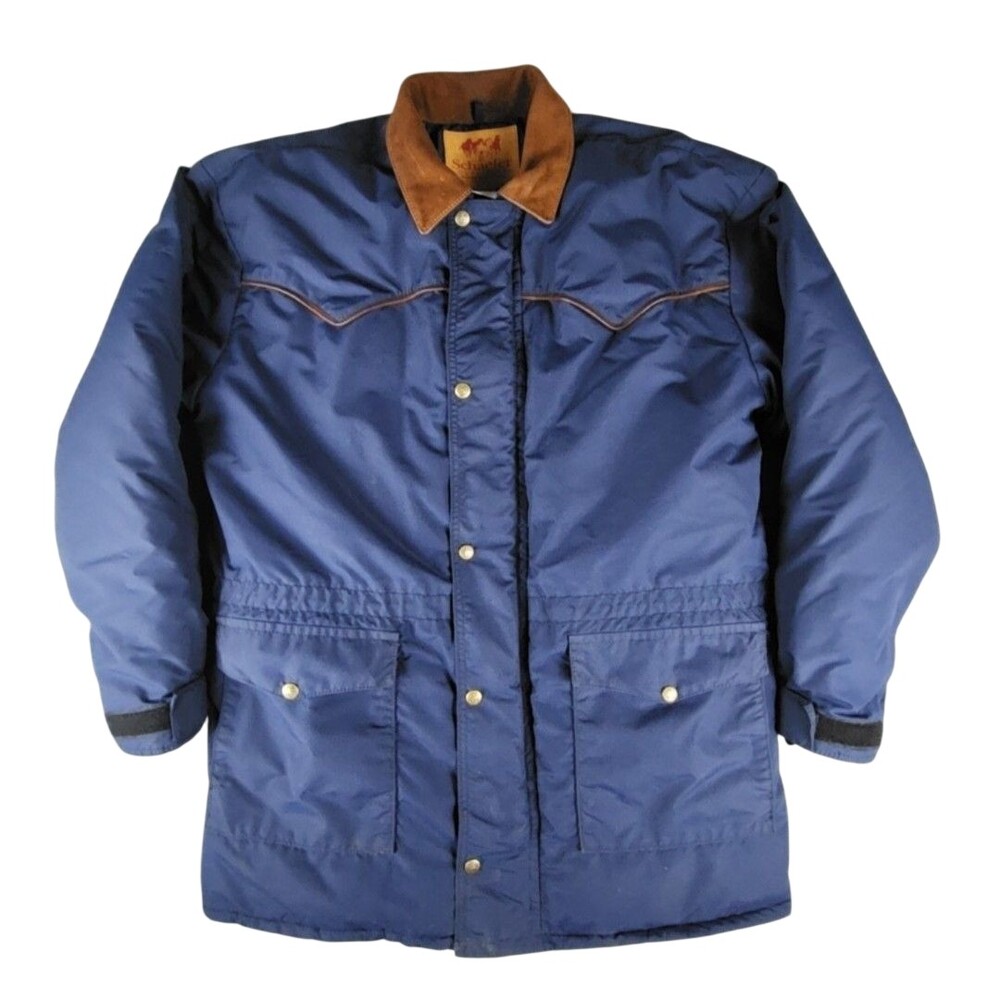 Schaefer Outfitter Jacket Men Large Blue Western Parka Chore Barn Thinsulate USA